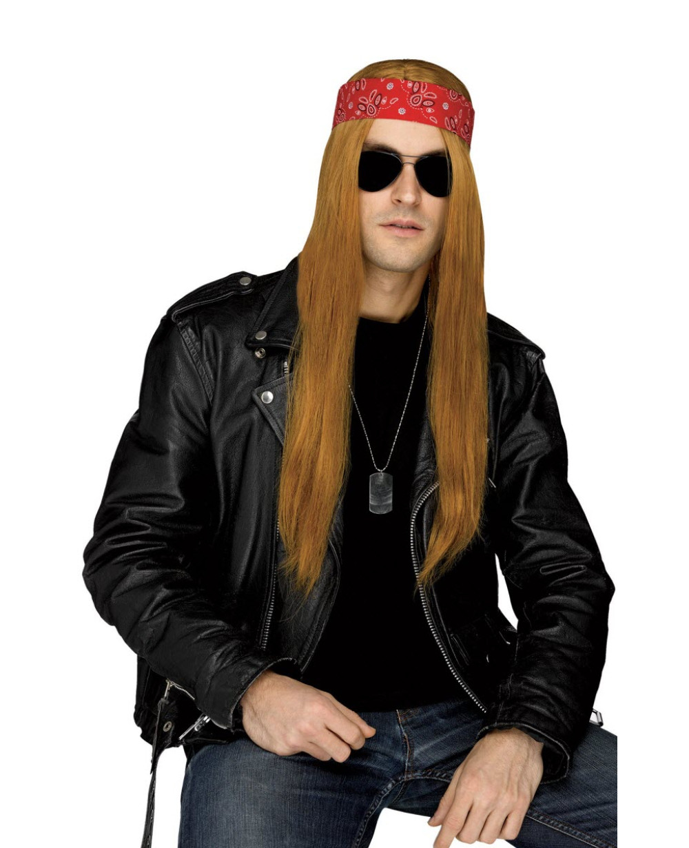 80's Grunge Rocker with Bandana Wig