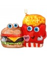 Hamburger And Fries BFF Glass Ornament