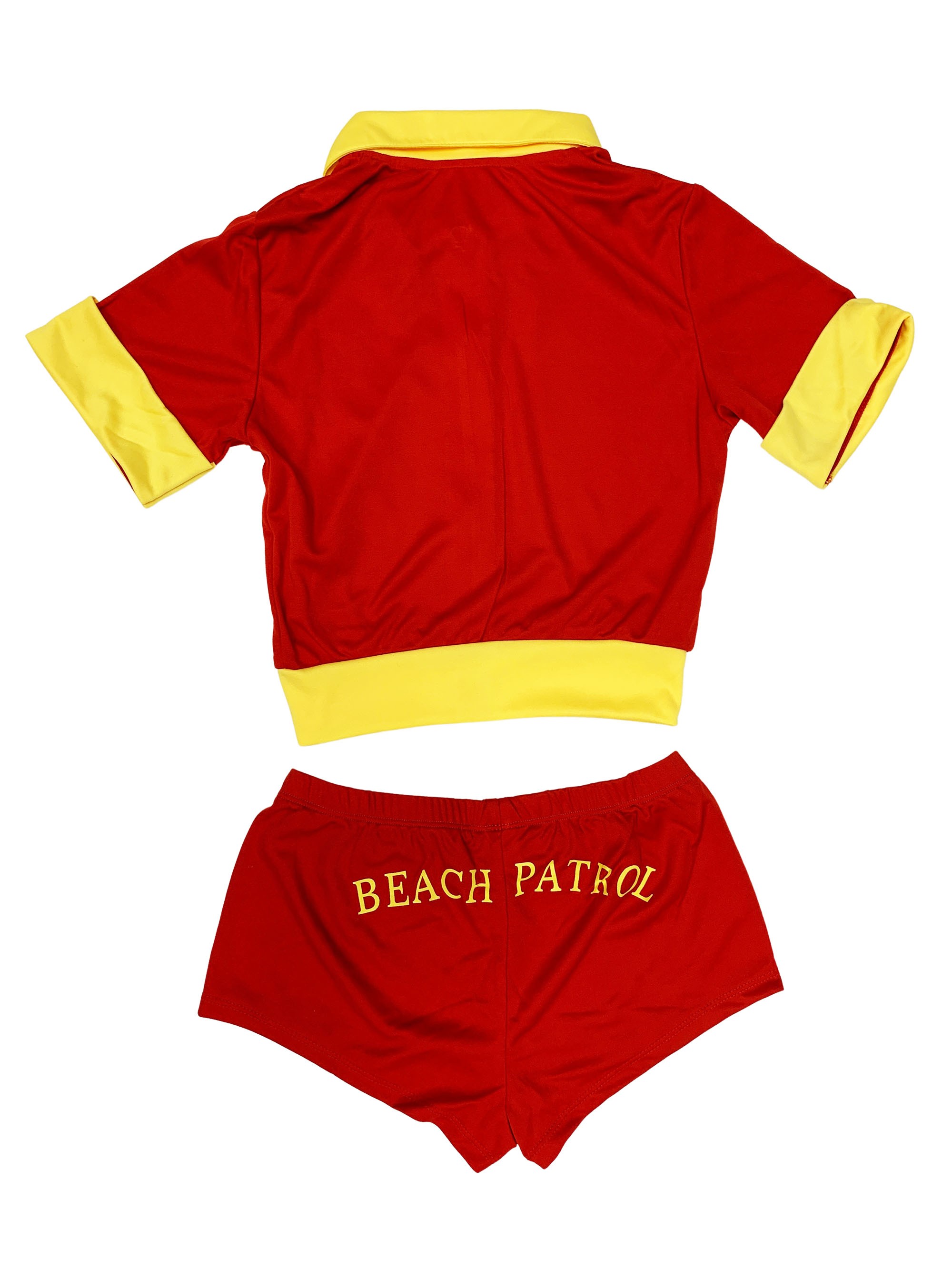 Playboy Lifeguard Costume Set Red High Cut Bodysuit & Cap